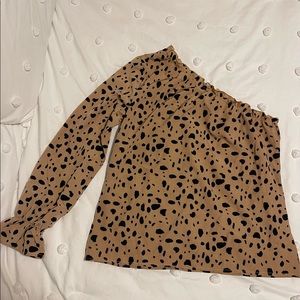 SHEIN one sleeve Dalmatian shirt
